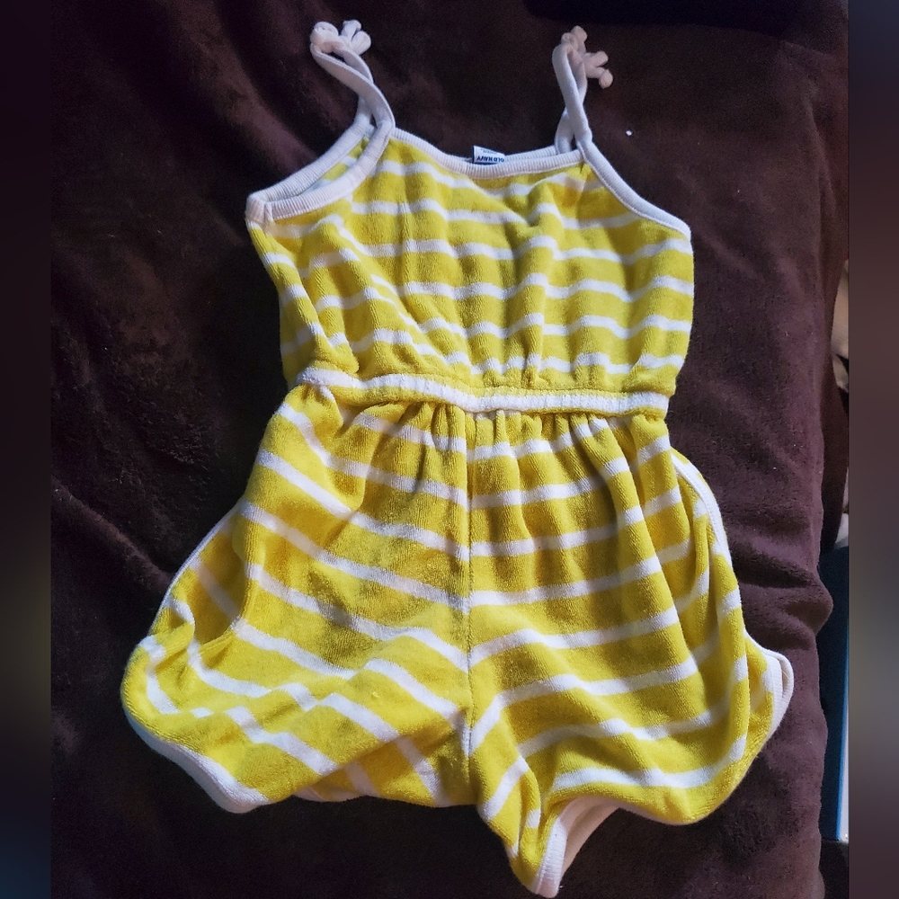 Yellow Striped 5t Kids Romper